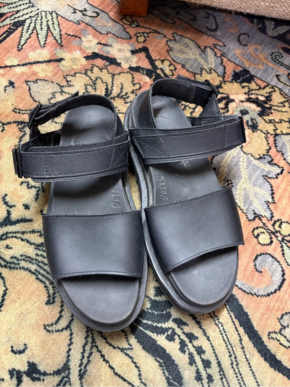 Dr. Martens Black Leather Strap Sandals
